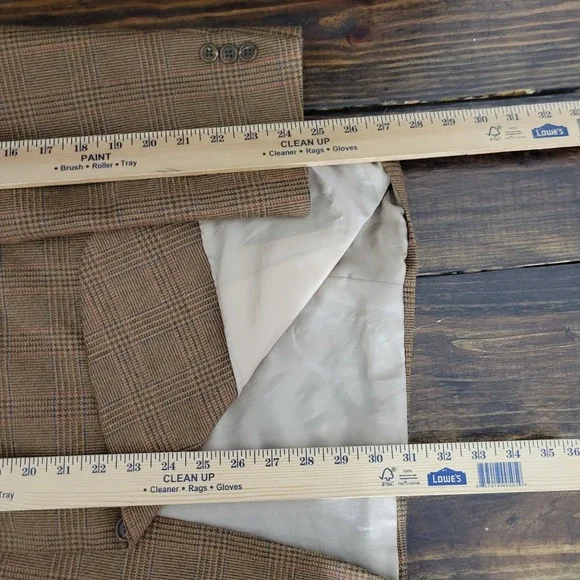 Irvine Park Men's Tweed Sport Coat Blazer Two‎ Button Brown Plaid Multicolor 40R